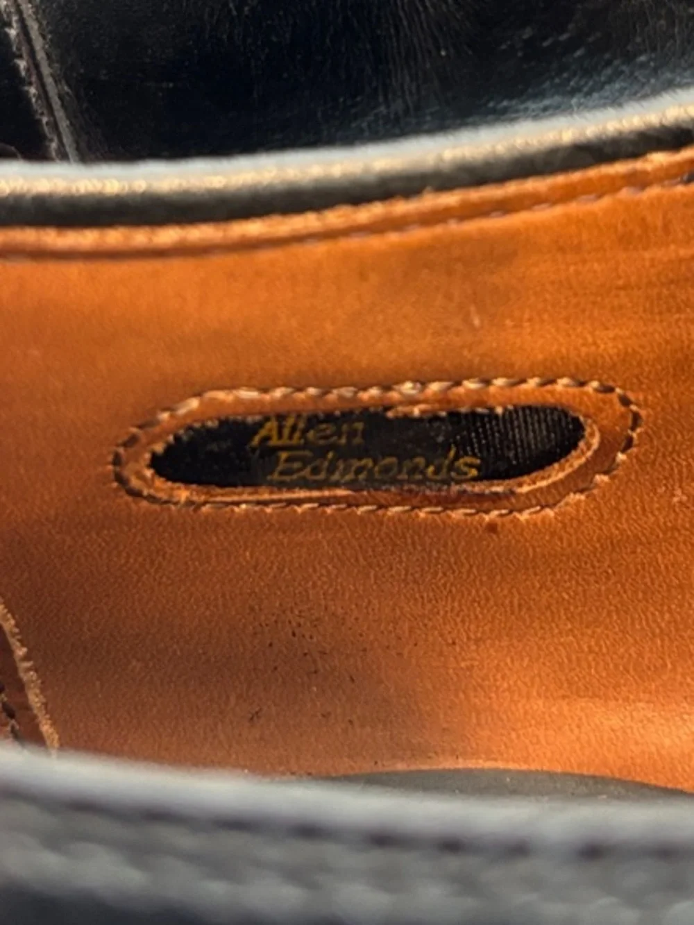 Allen Edmonds Black Leather Cap-Toe Oxford Shoes Size 8.5 3E